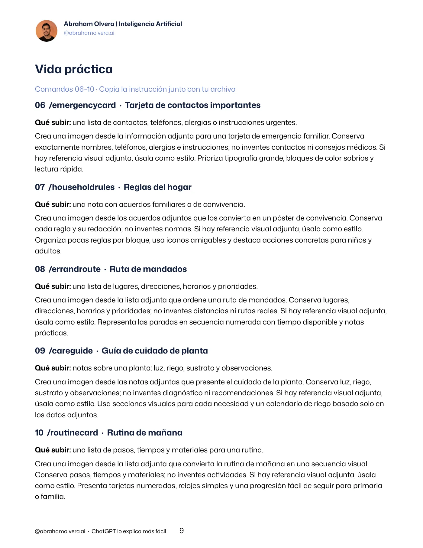 100 comandos para explicar con imágenes · Página 9 / 48