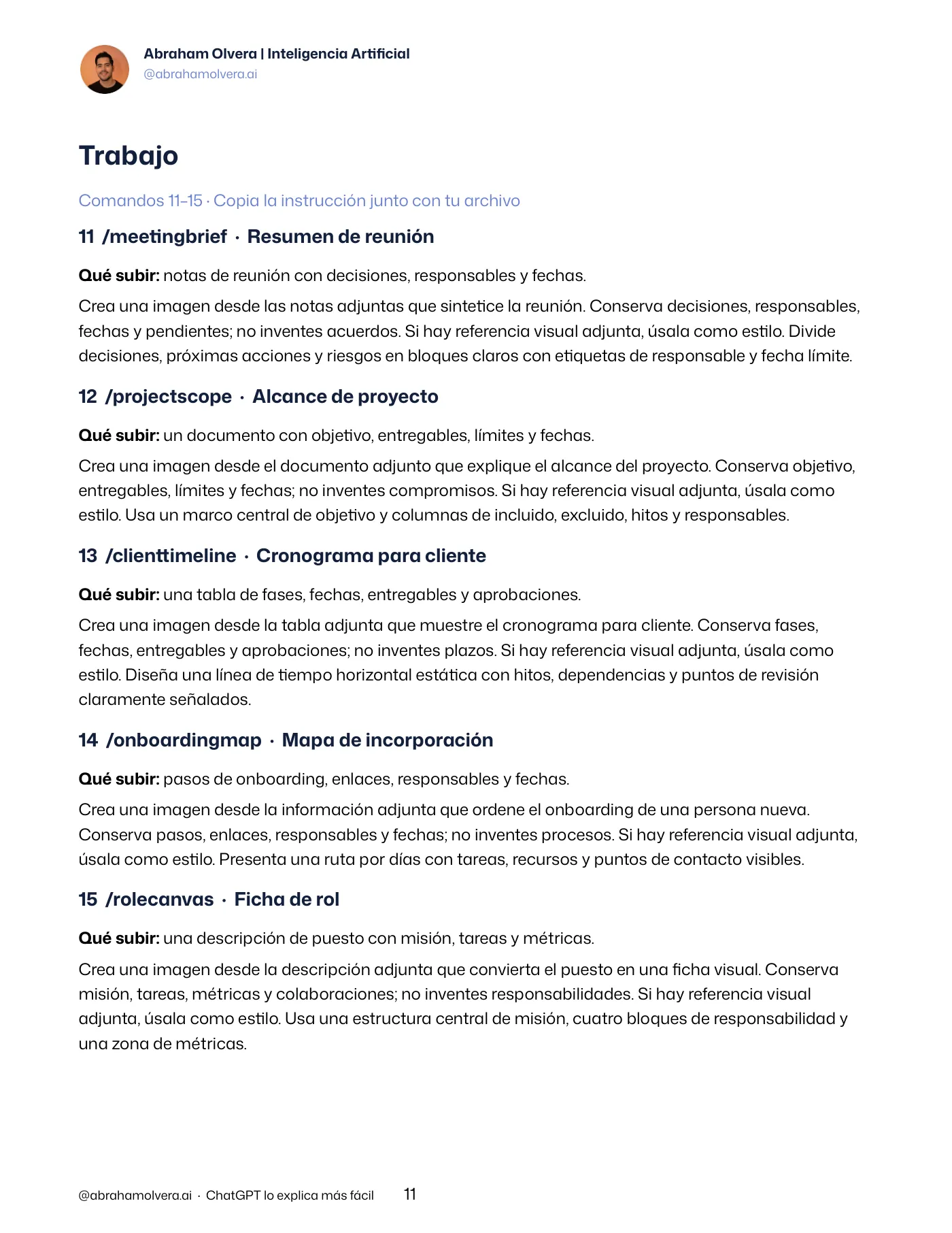 100 comandos para explicar con imágenes · Página 11 / 48
