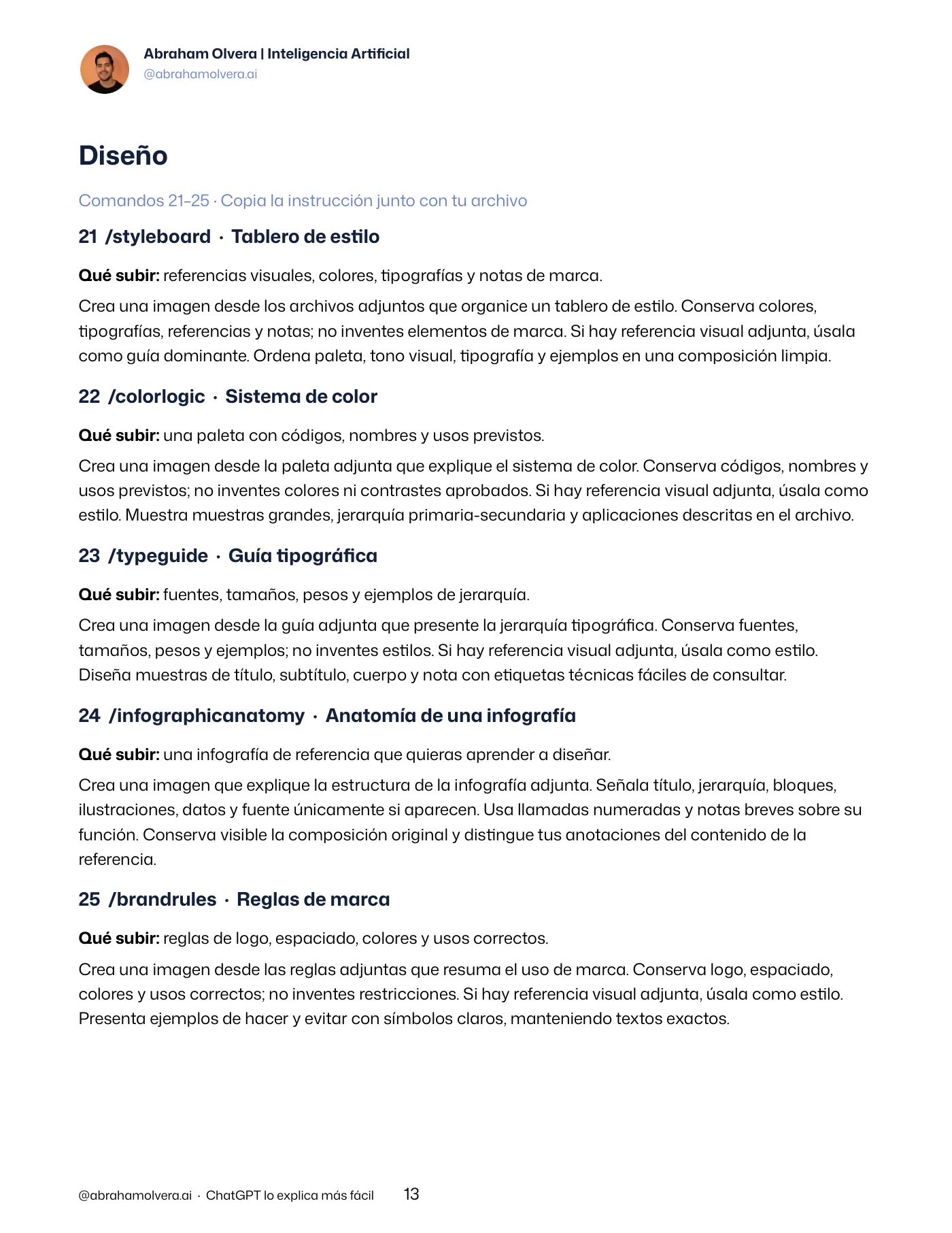 100 comandos para explicar con imágenes · Página 13 / 48