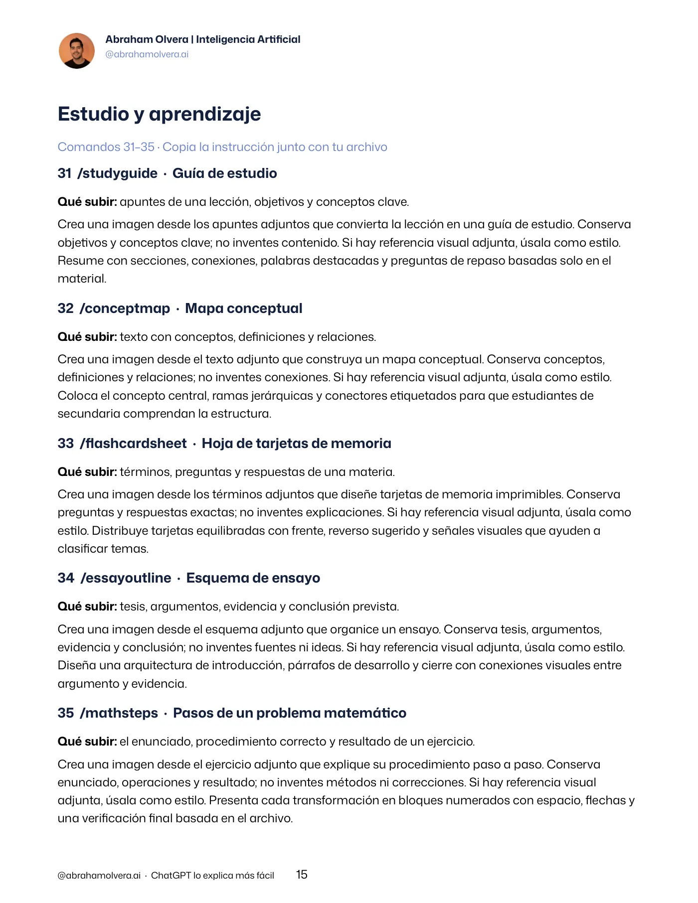 100 comandos para explicar con imágenes · Página 15 / 48