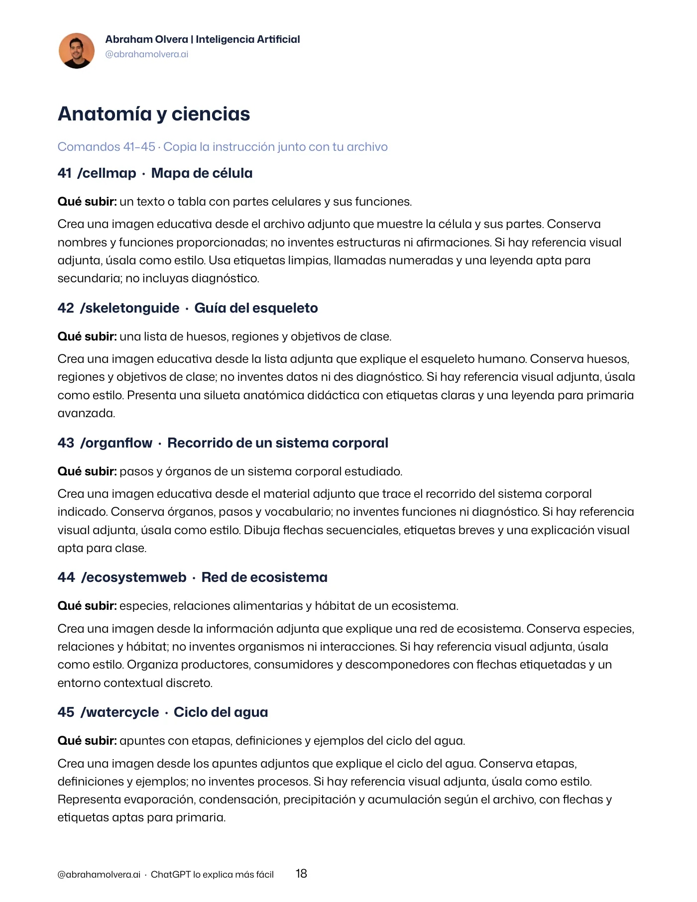 100 comandos para explicar con imágenes · Página 18 / 48