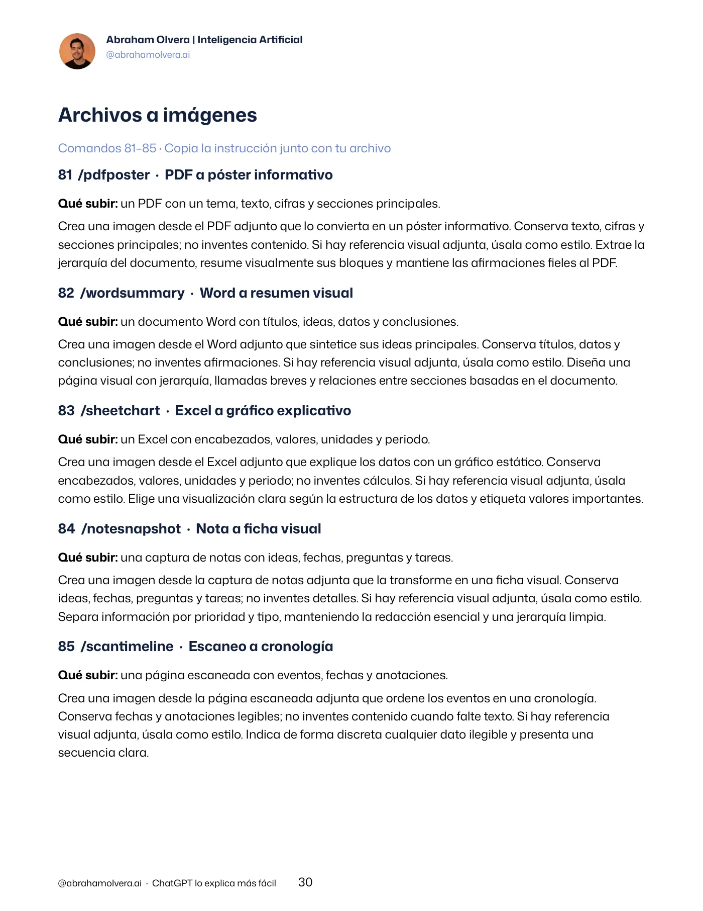 100 comandos para explicar con imágenes · Página 30 / 48