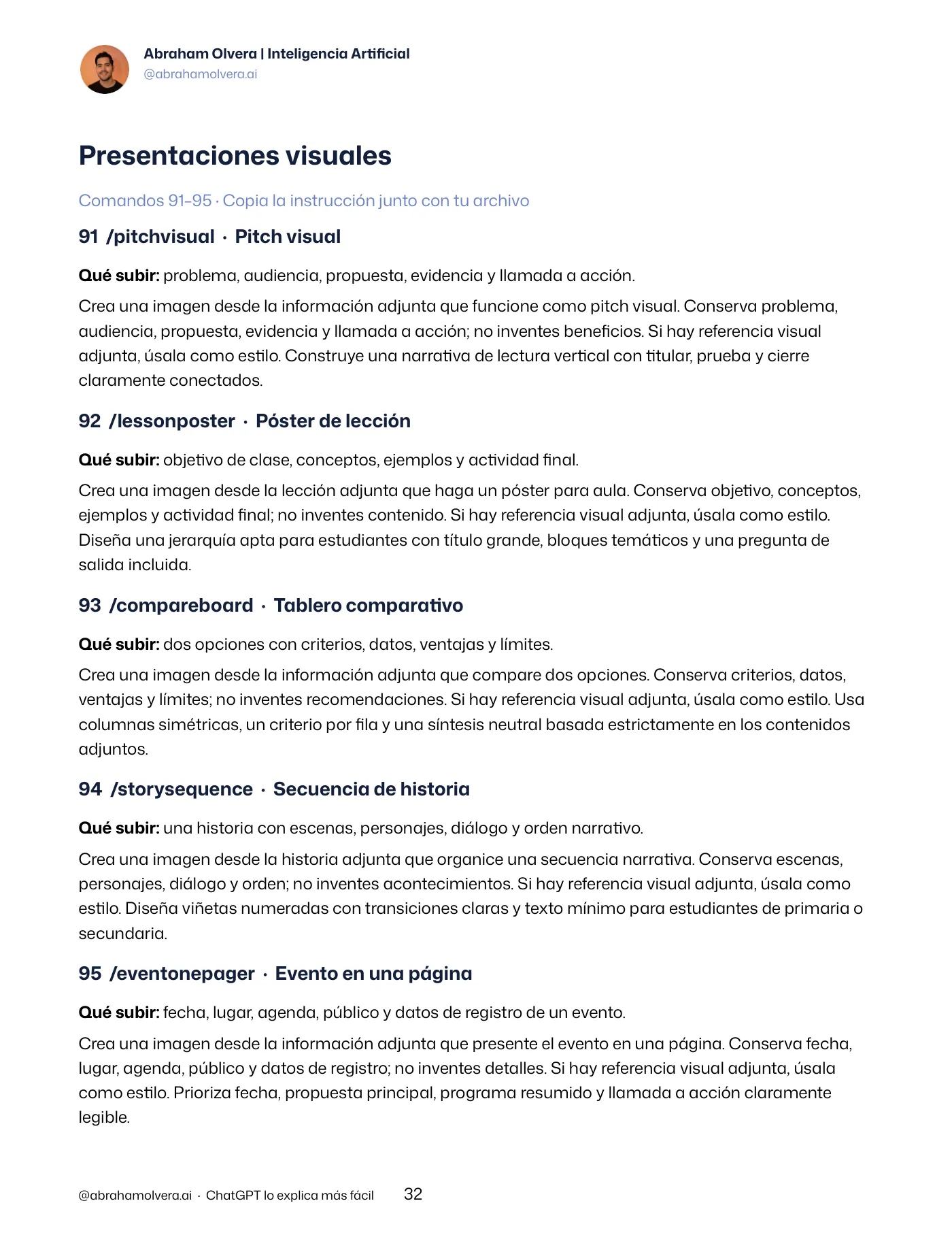 100 comandos para explicar con imágenes · Página 32 / 48