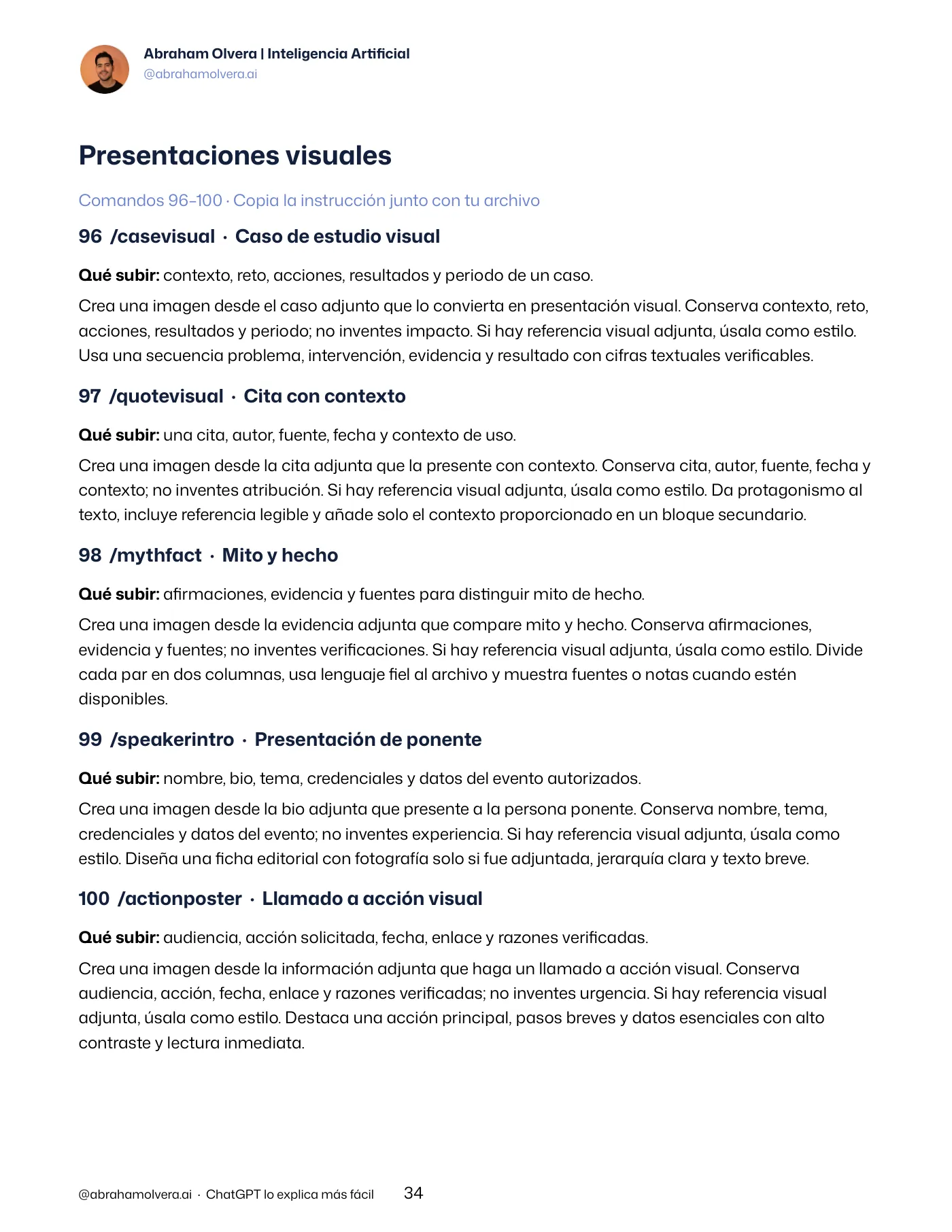 100 comandos para explicar con imágenes · Página 34 / 48