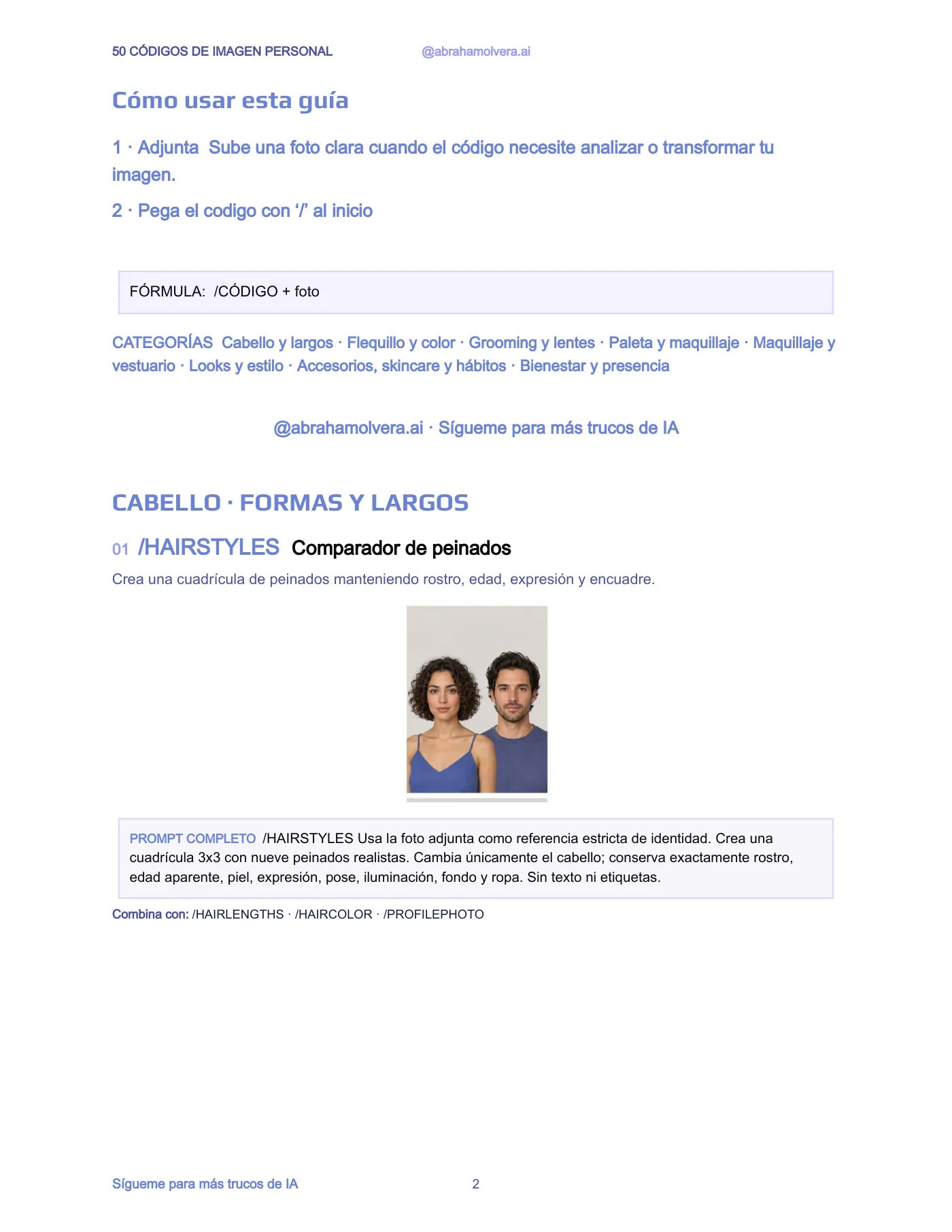 50 códigos de imagen personal para ChatGPT · Página 2 / 30