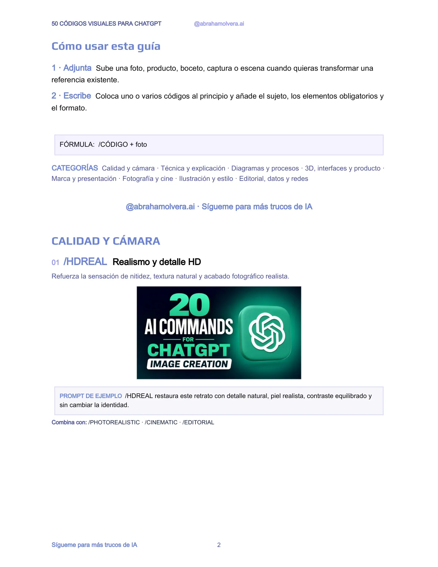 50 códigos visuales · Página 2 / 29