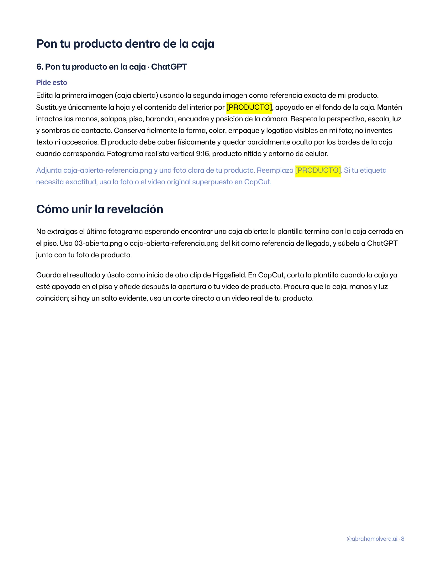 El video de la caja: hazlo con tu producto · Página 8 / 12