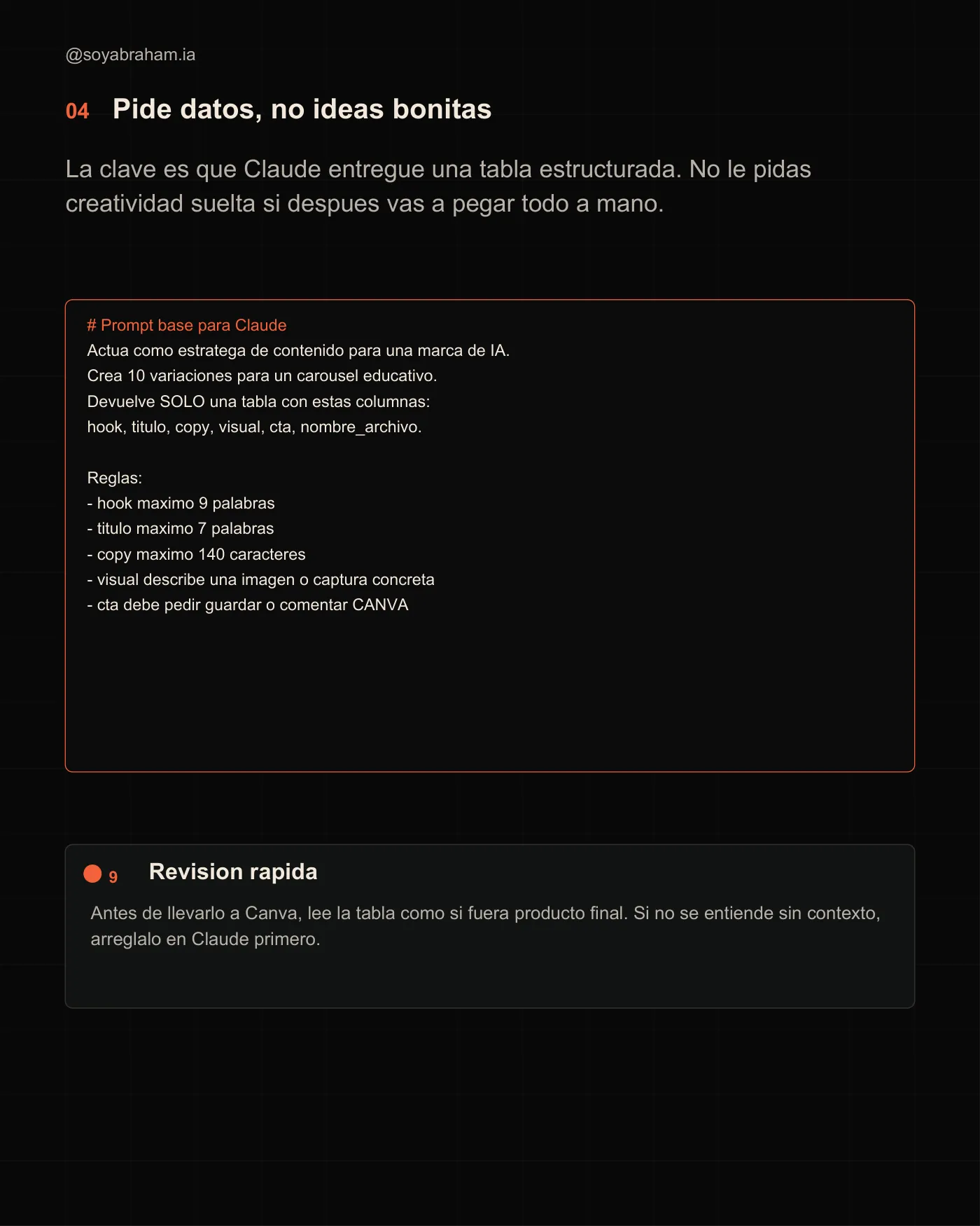 Flujo de trabajo: Canva + Claude · Página 4 / 7