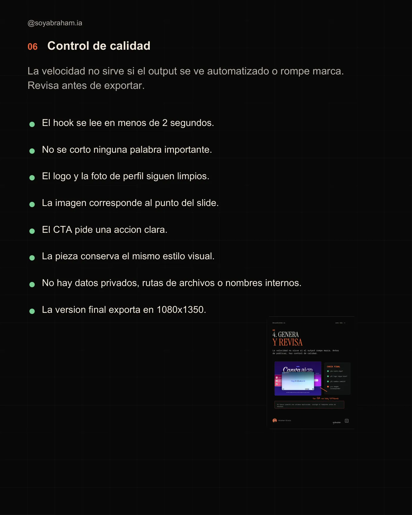 Flujo de trabajo: Canva + Claude · Página 6 / 7