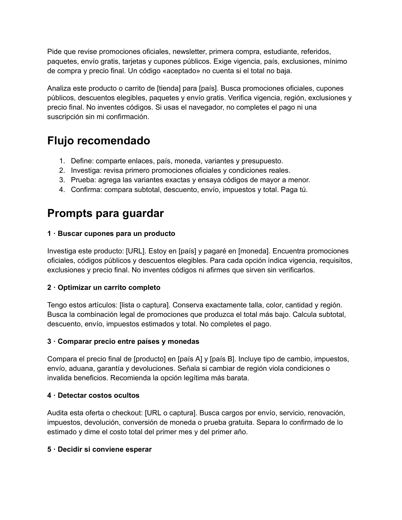 Guía para ahorrar en tus compras con ChatGPT · Página 3 / 4