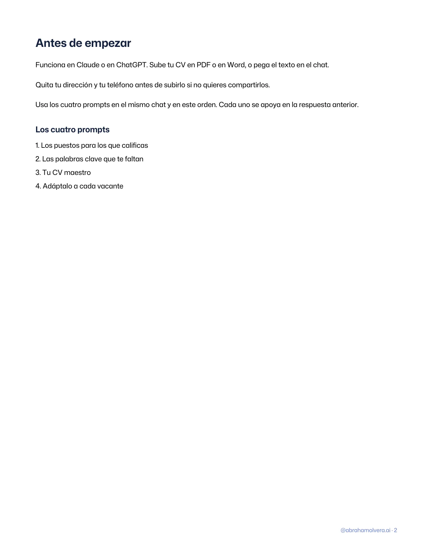 Tu CV en Claude: los puestos para los que calificas · Página 2 / 4
