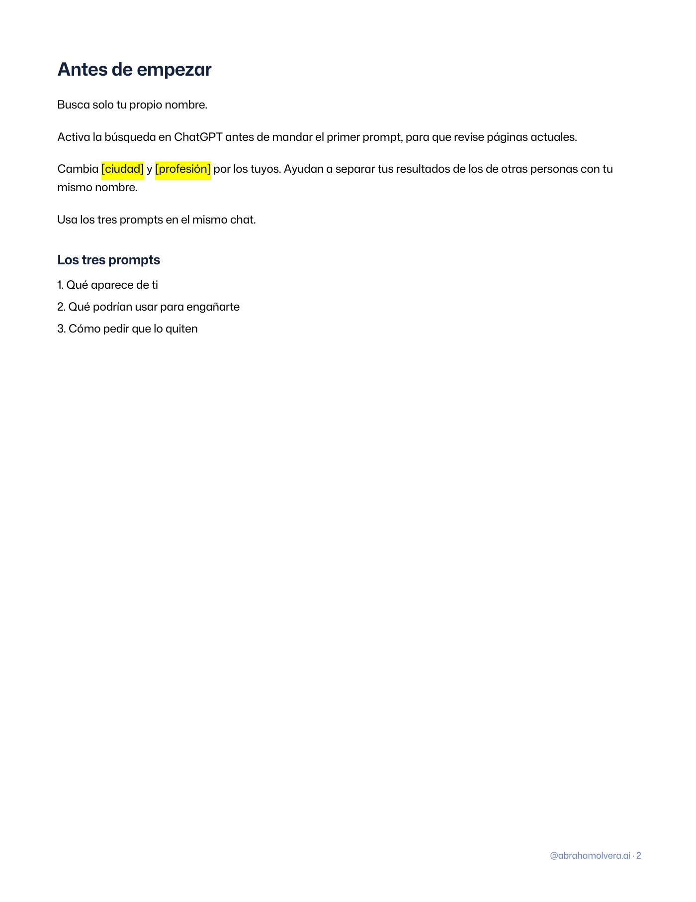 Qué sabe internet de ti: 3 prompts para revisarlo · Página 2 / 4