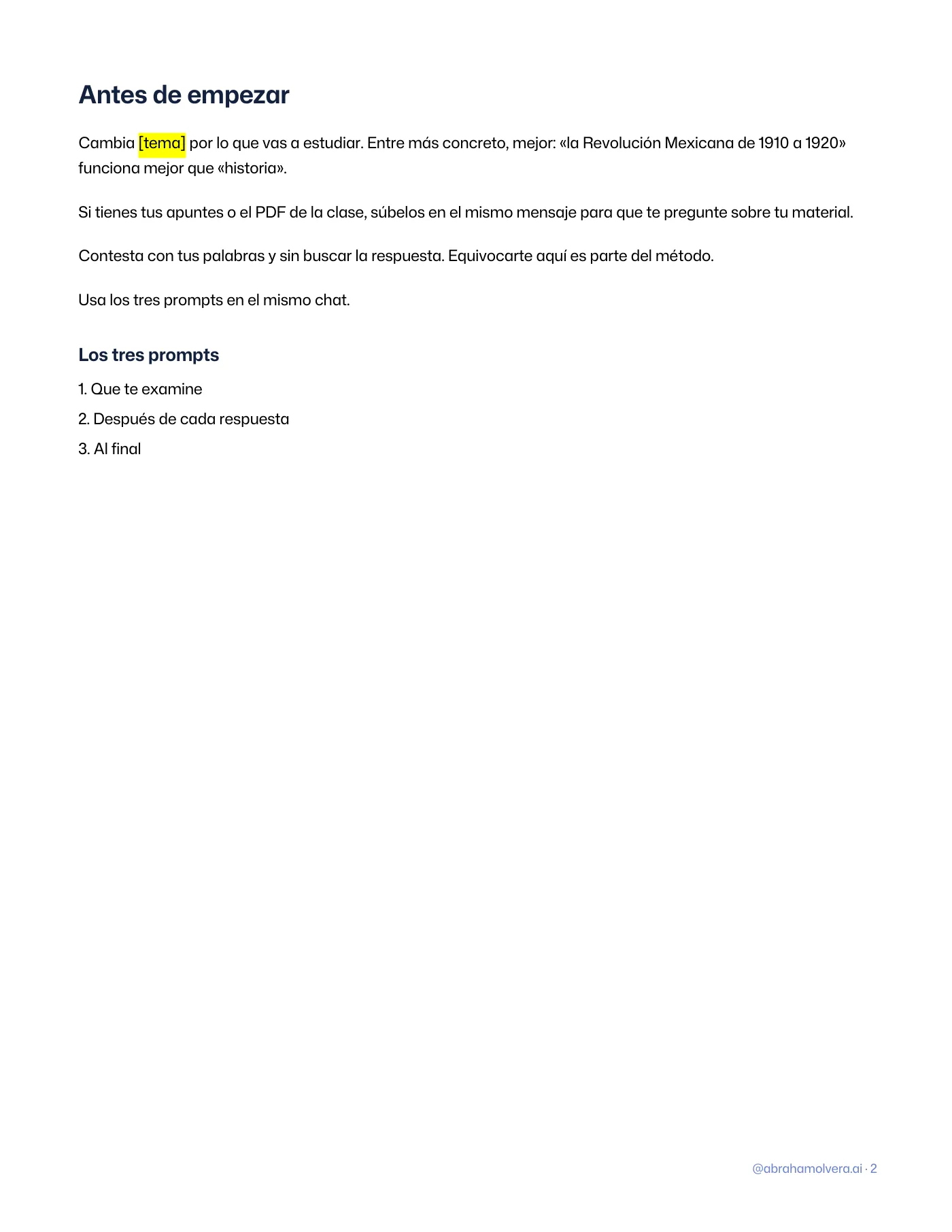 ChatGPT como tutor: el prompt para que te examine · Página 2 / 4