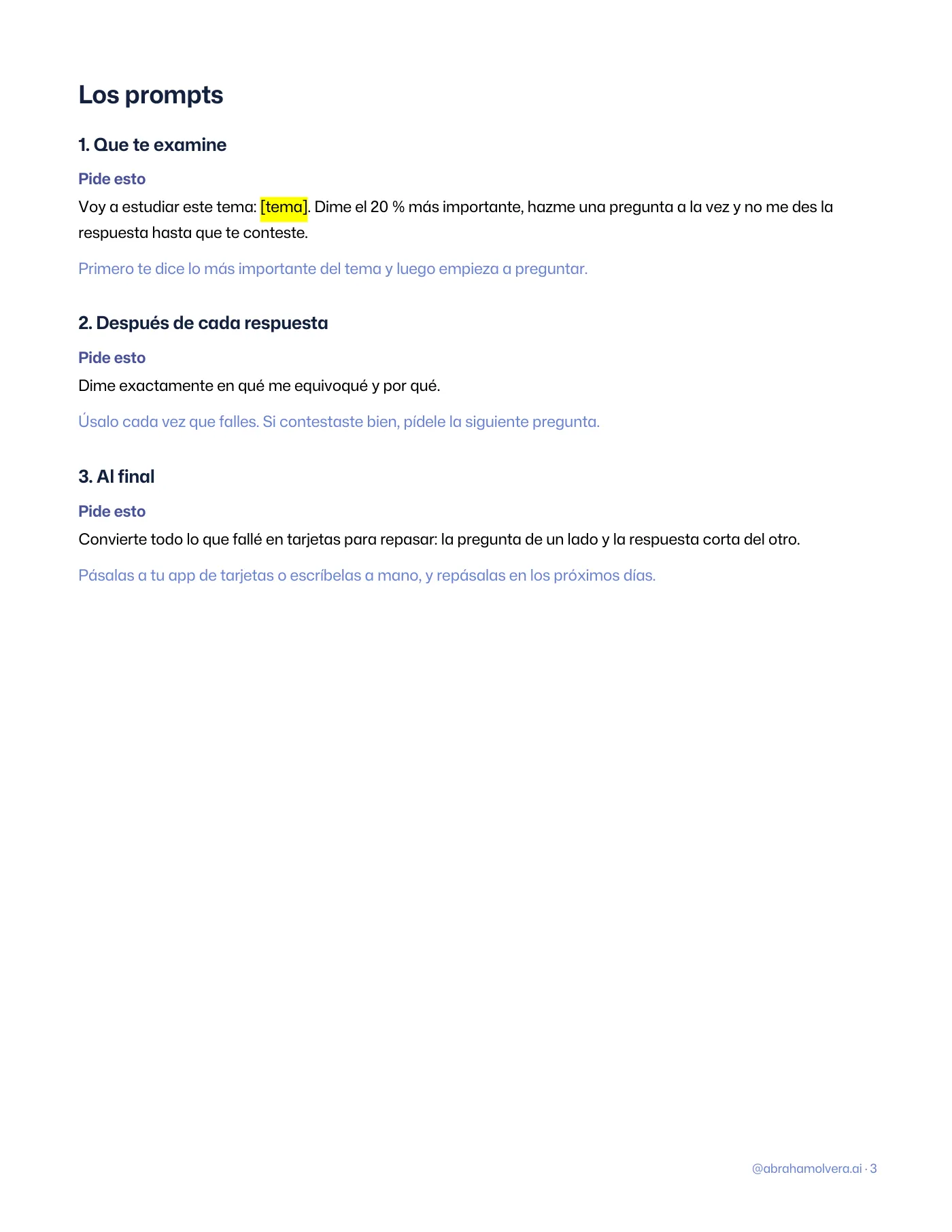 ChatGPT como tutor: el prompt para que te examine · Página 3 / 4