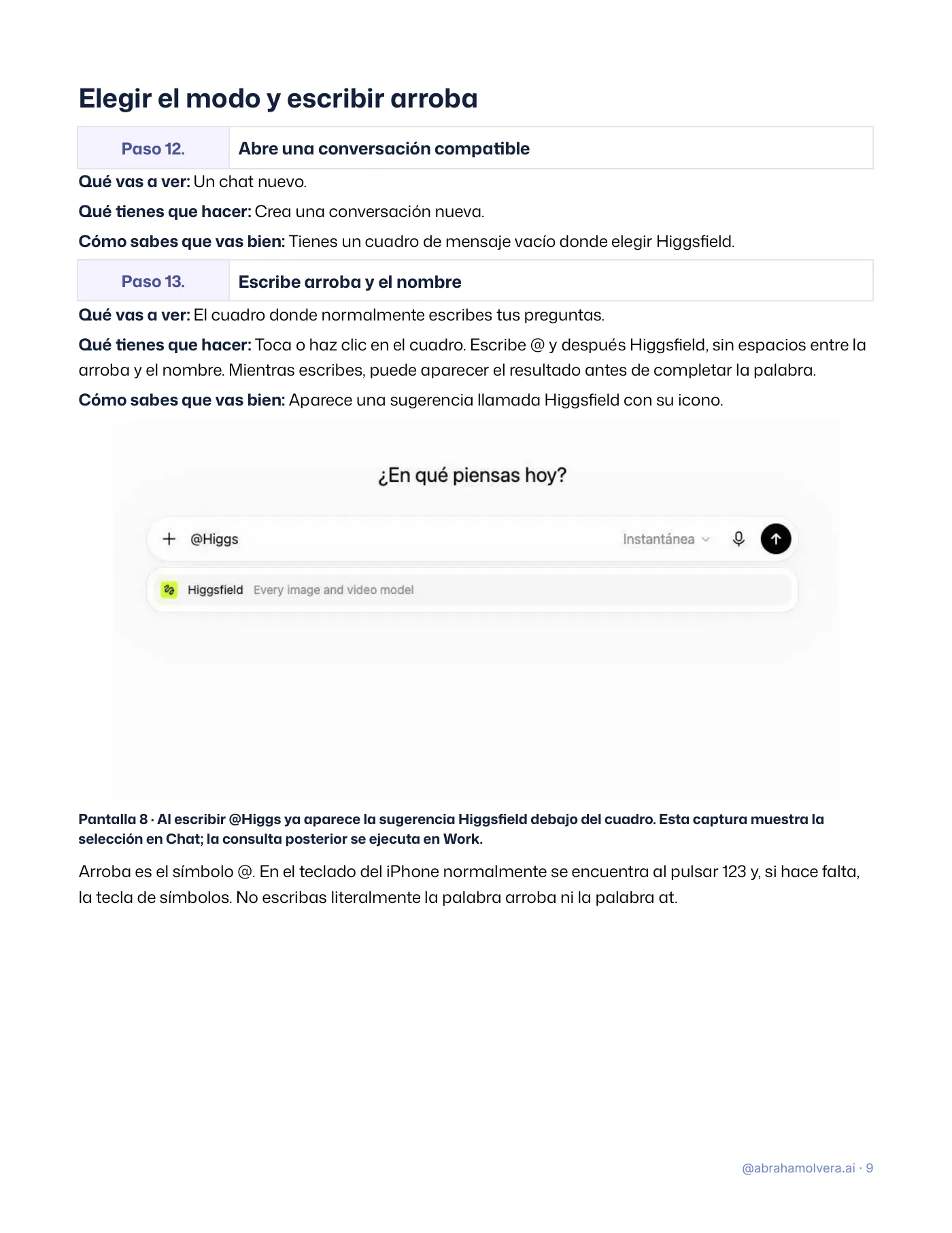 Cómo conectar Higgsfield con ChatGPT paso a paso · Página 9 / 22