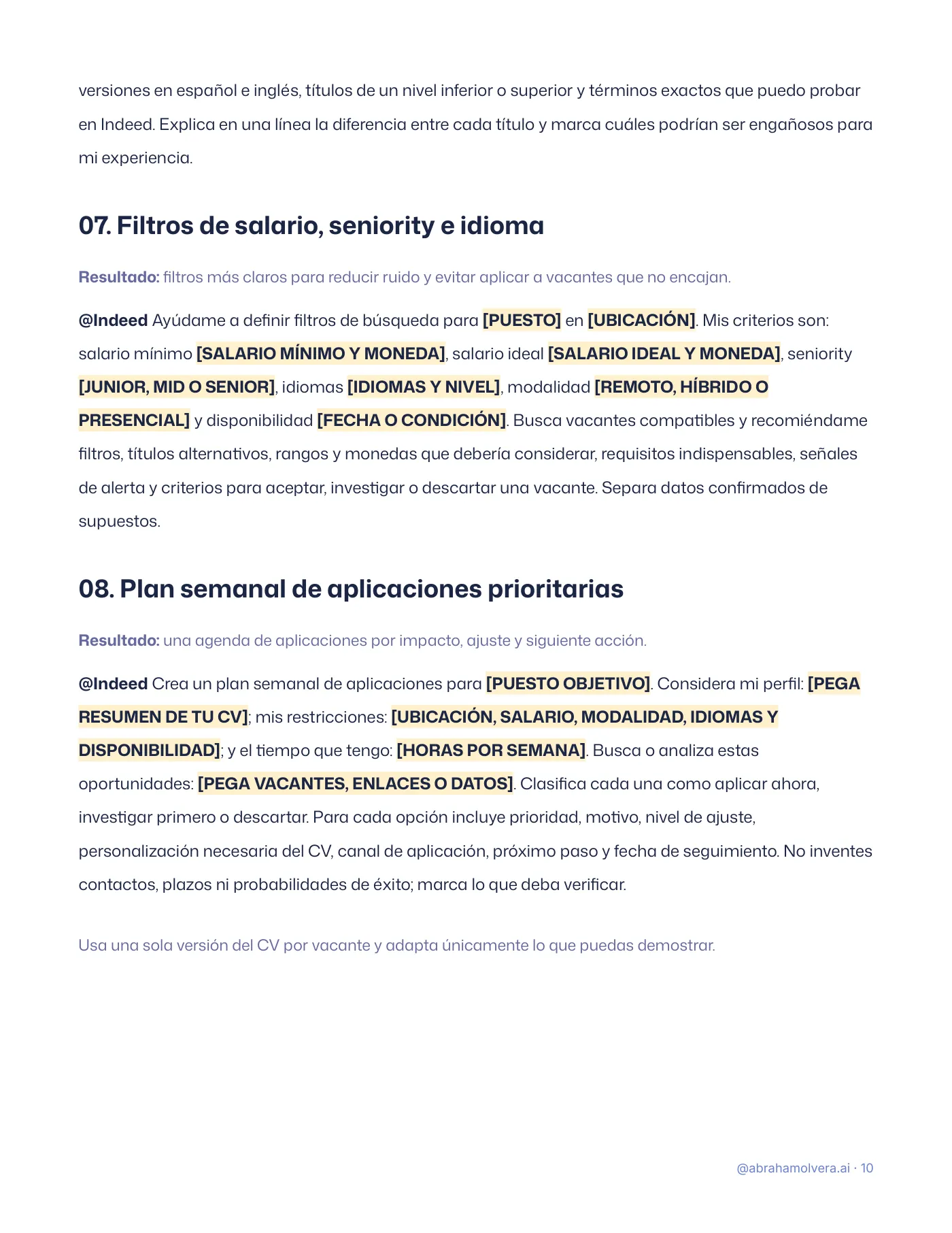 Encuentra trabajo con Indeed + ChatGPT · Página 10 / 10