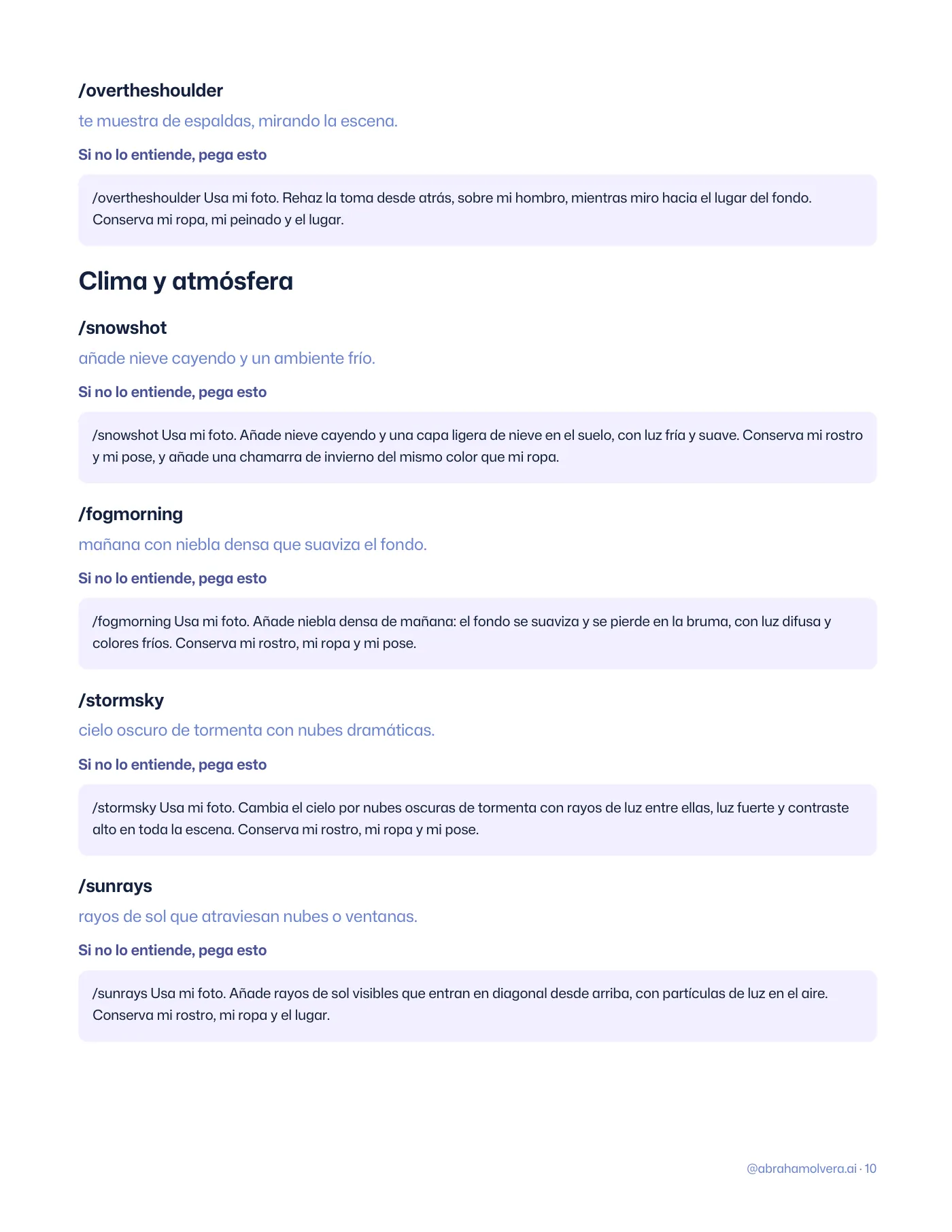 LENTE: 56 comandos de cámara para tus fotos con ChatGPT · Página 10 / 14