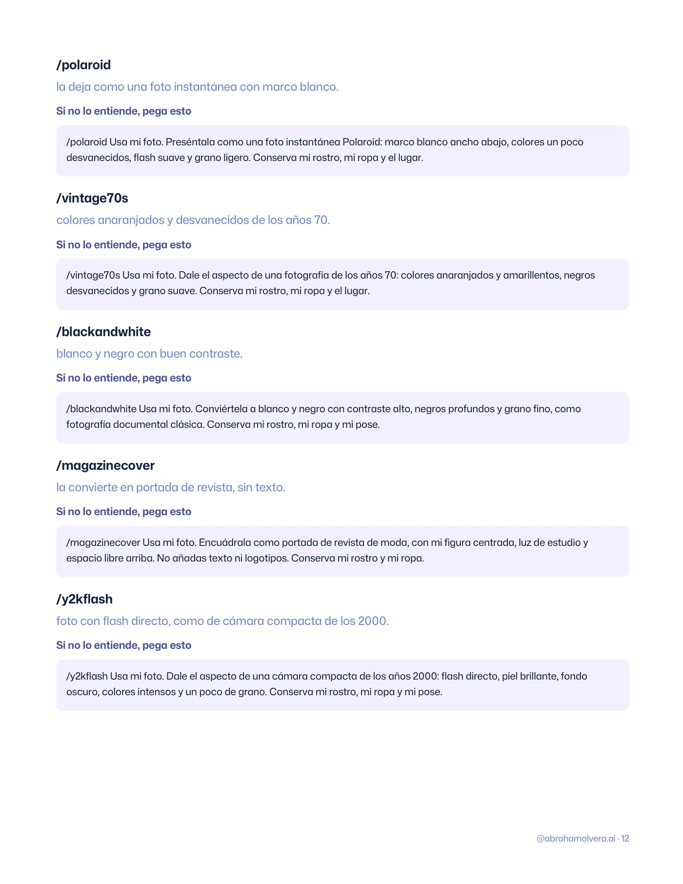 LENTE: 56 comandos de cámara para tus fotos con ChatGPT · Página 12 / 14