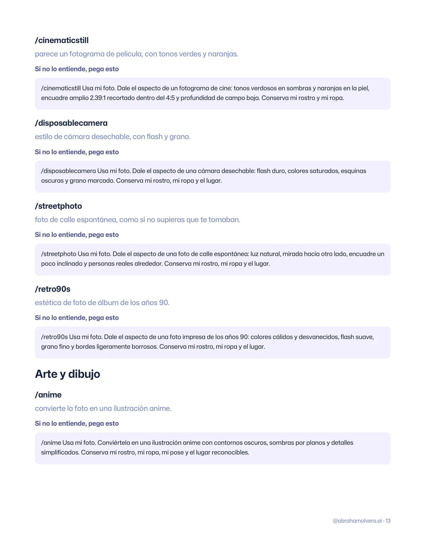 LENTE: 56 comandos de cámara para tus fotos con ChatGPT · Página 13 / 14