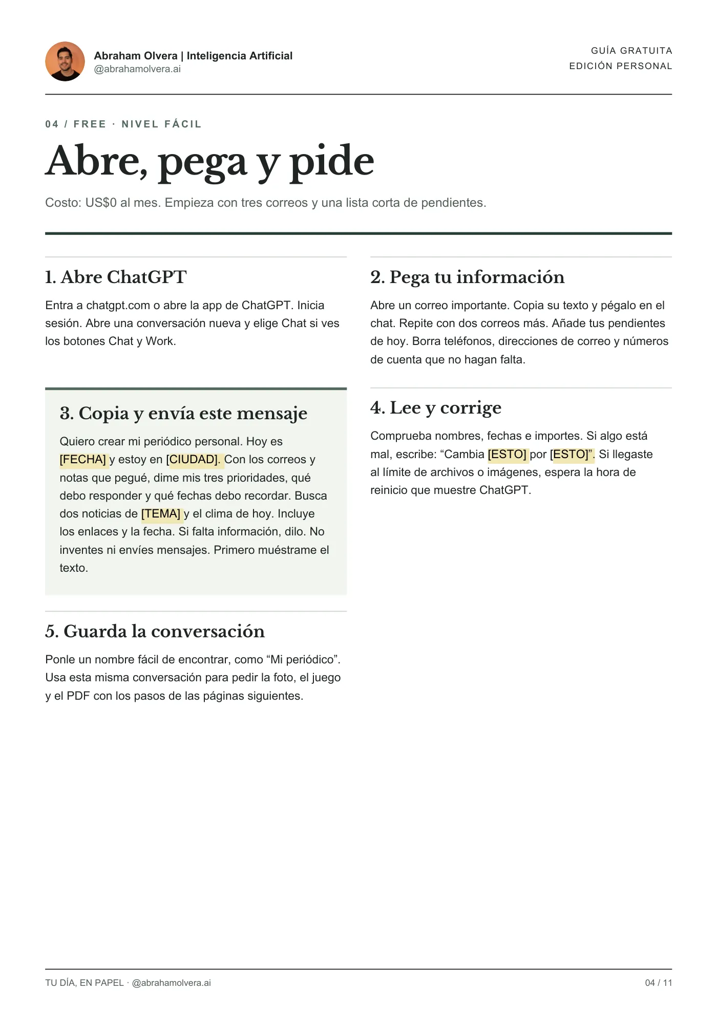Tu día, en papel · Página 4 / 11