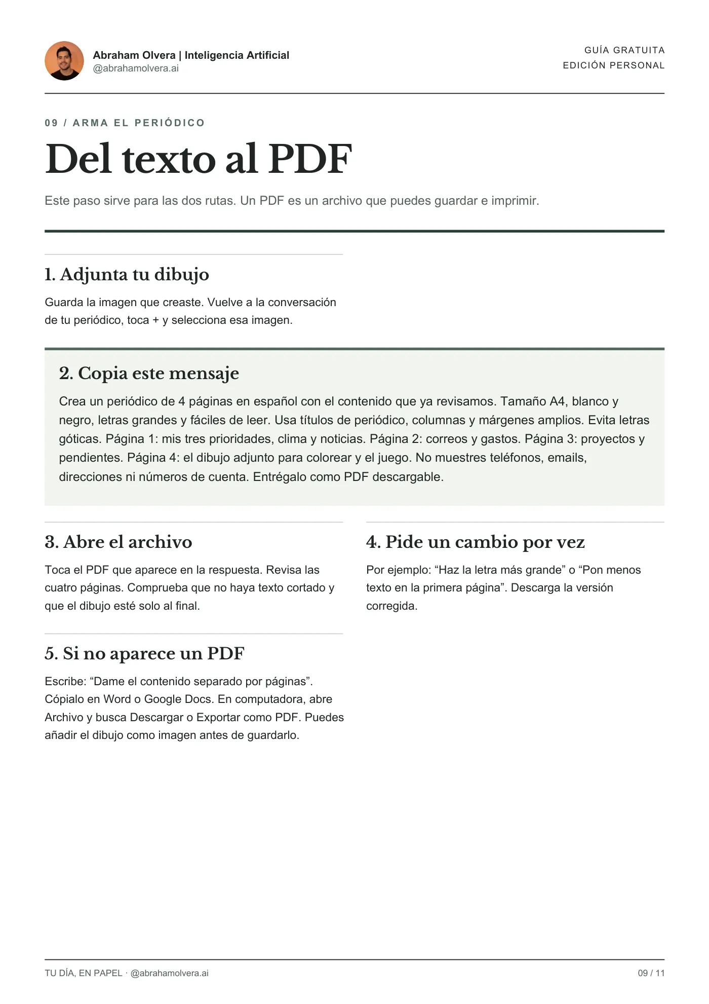 Tu día, en papel · Página 9 / 11