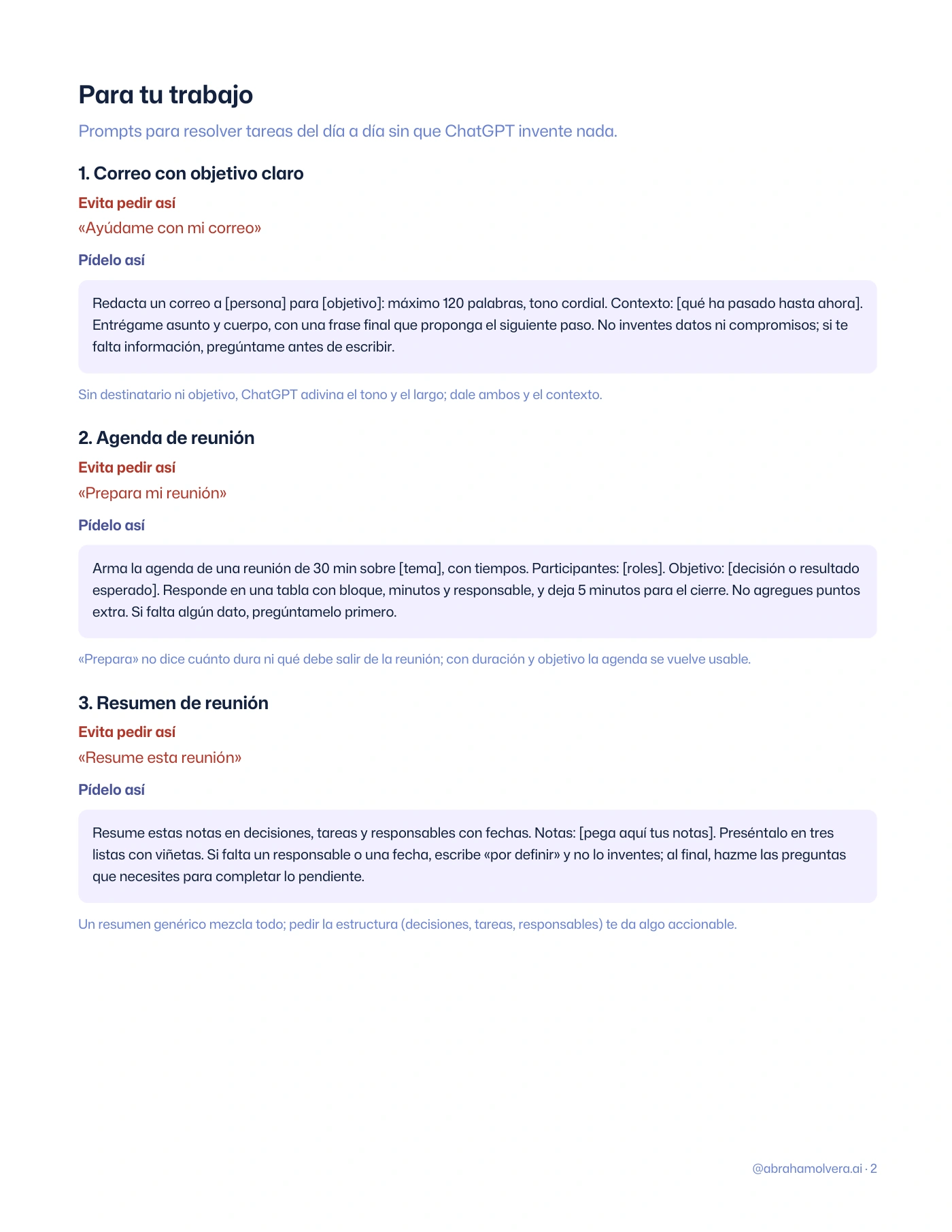 Mejores prompts: 40 para copiar y pegar en ChatGPT · Página 2 / 15