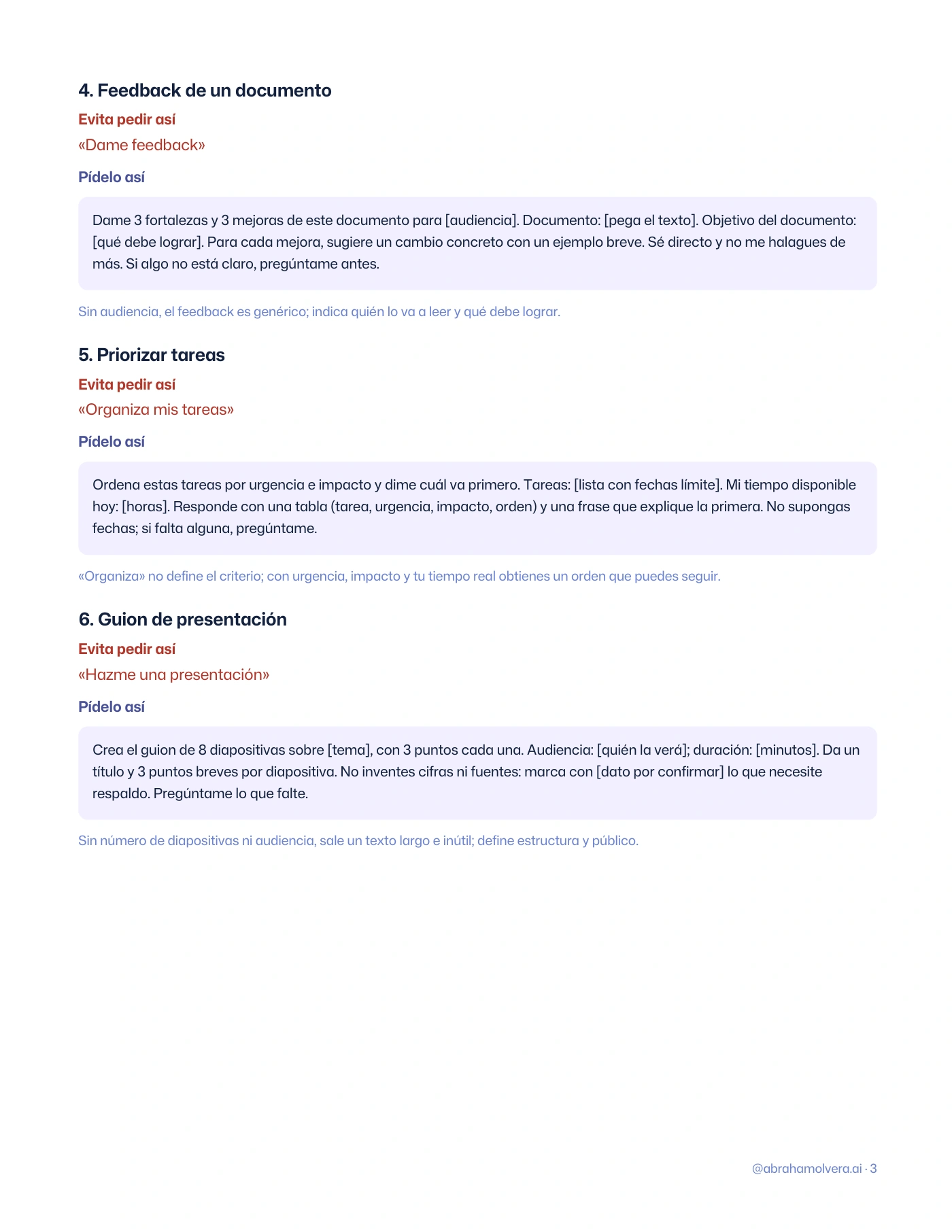 Mejores prompts: 40 para copiar y pegar en ChatGPT · Página 3 / 15