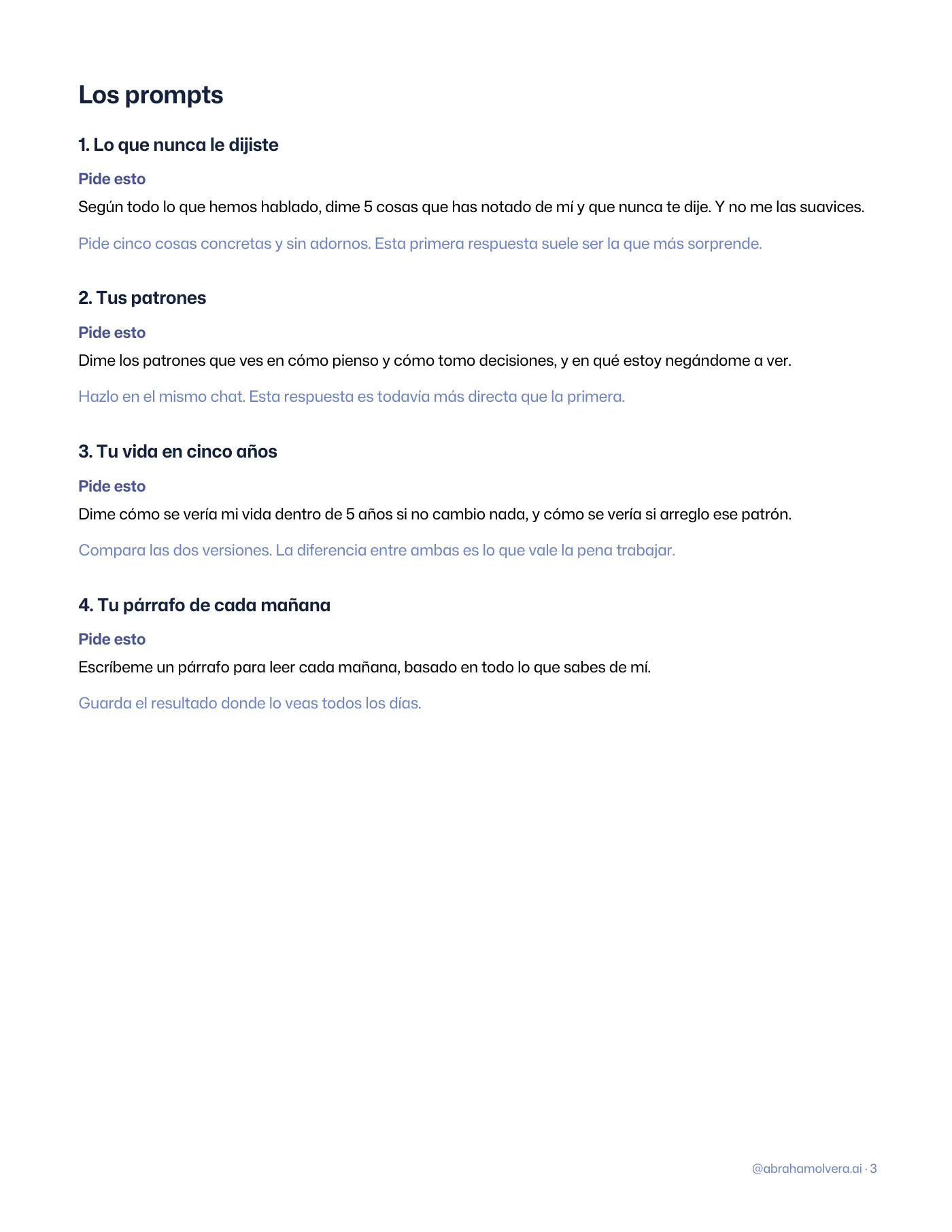 Lo que ChatGPT sabe de ti: 4 prompts · Página 3 / 4