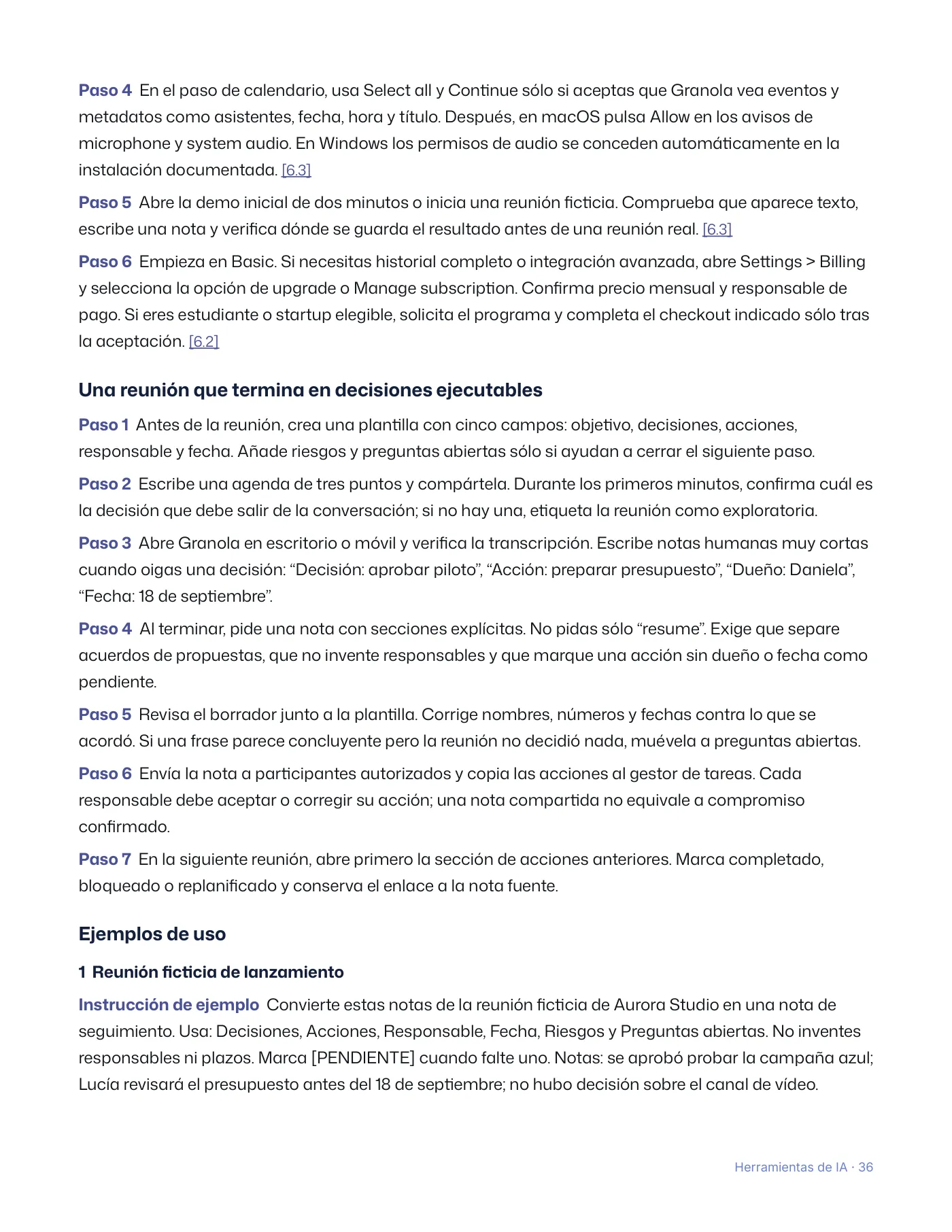 Guía práctica de herramientas de IA · Página 36 / 48