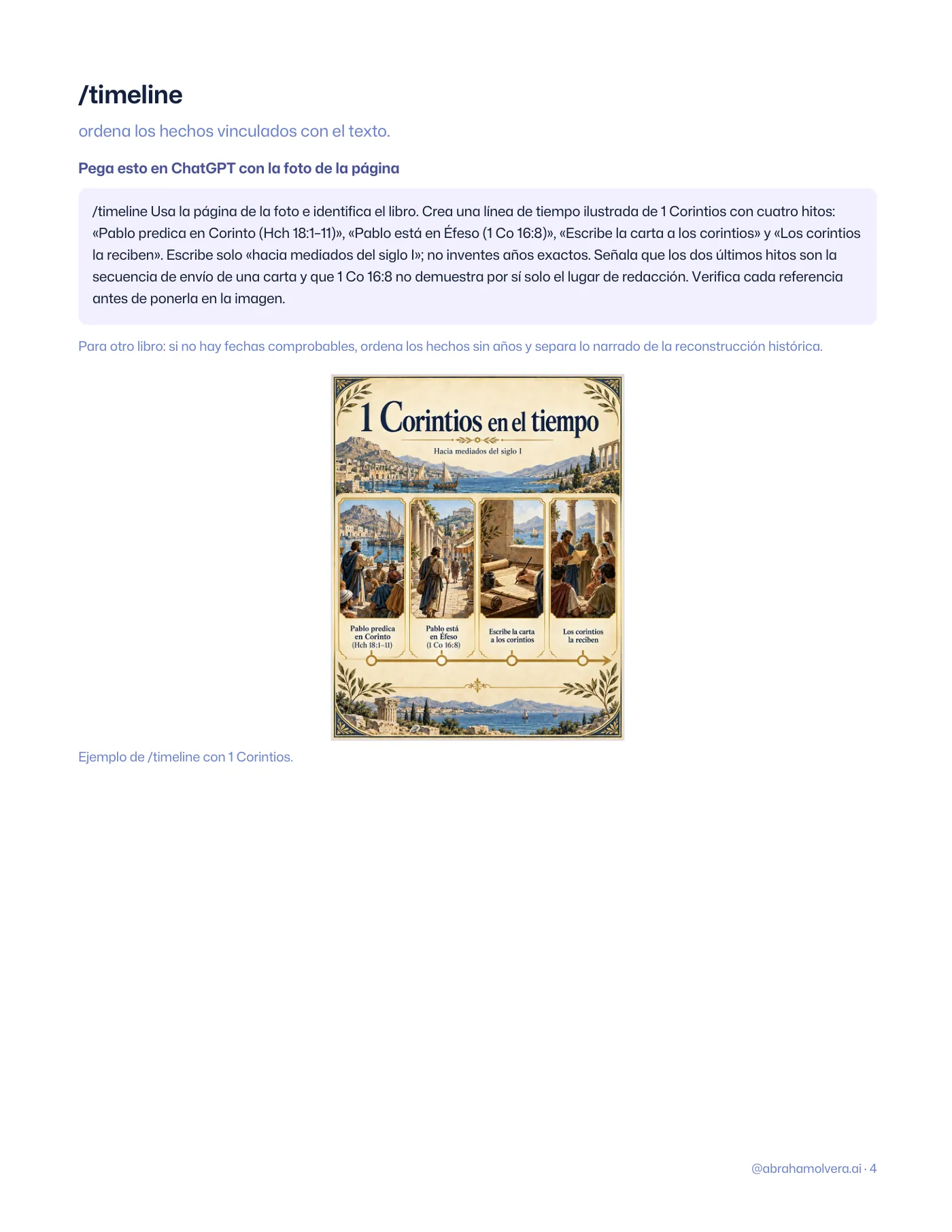 VERSO: comandos visuales para estudiar la Biblia con IA · Página 4 / 12